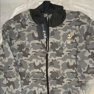 Zara Men’s Gray Camo Bomber Jacket